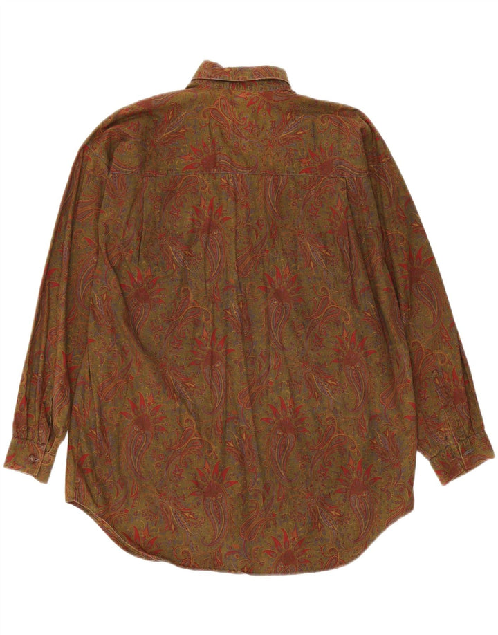 Damska koszula oversize Calbros IT 44, średnia khaki, bawełna paisley