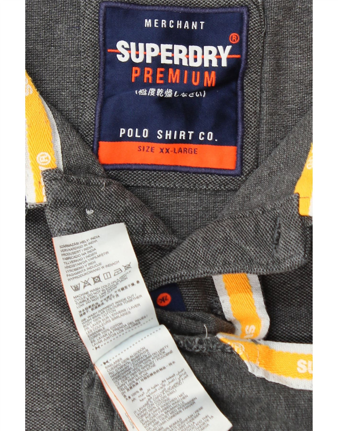 Męska koszulka polo SUPERDRY 2XL, szara, bawełniana