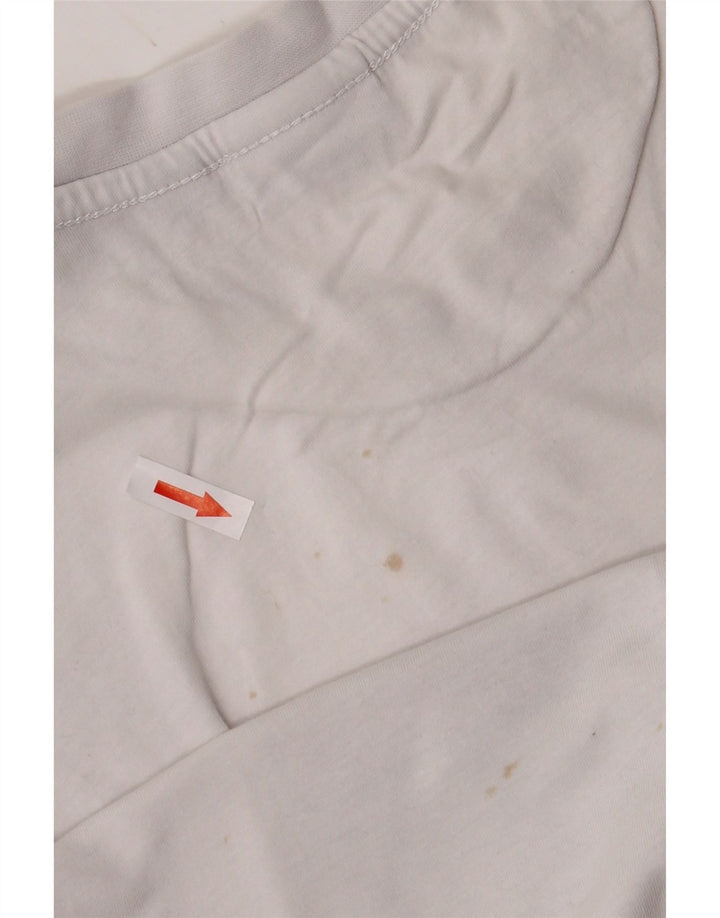 Męski top graficzny NAPAPIJRI z długim rękawem, średniobiały, bawełniany