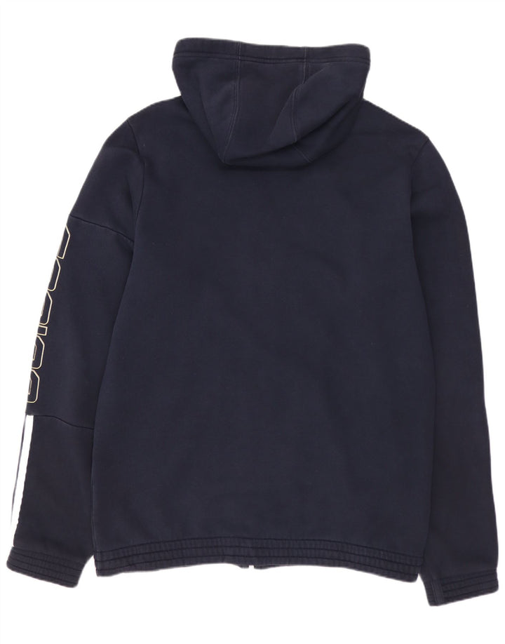 Męski sweter z kapturem i zamkiem błyskawicznym ADIDAS, średni granatowy, bawełniany