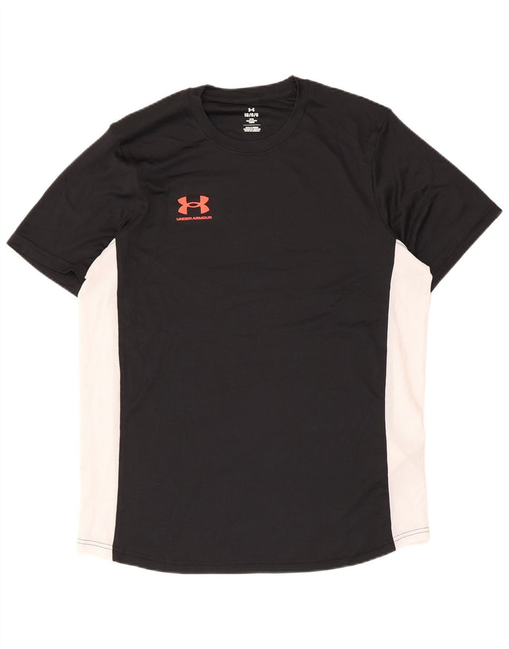 Męski dopasowany t-shirt Under Armour, duży, czarny poliester z blokami kolorów