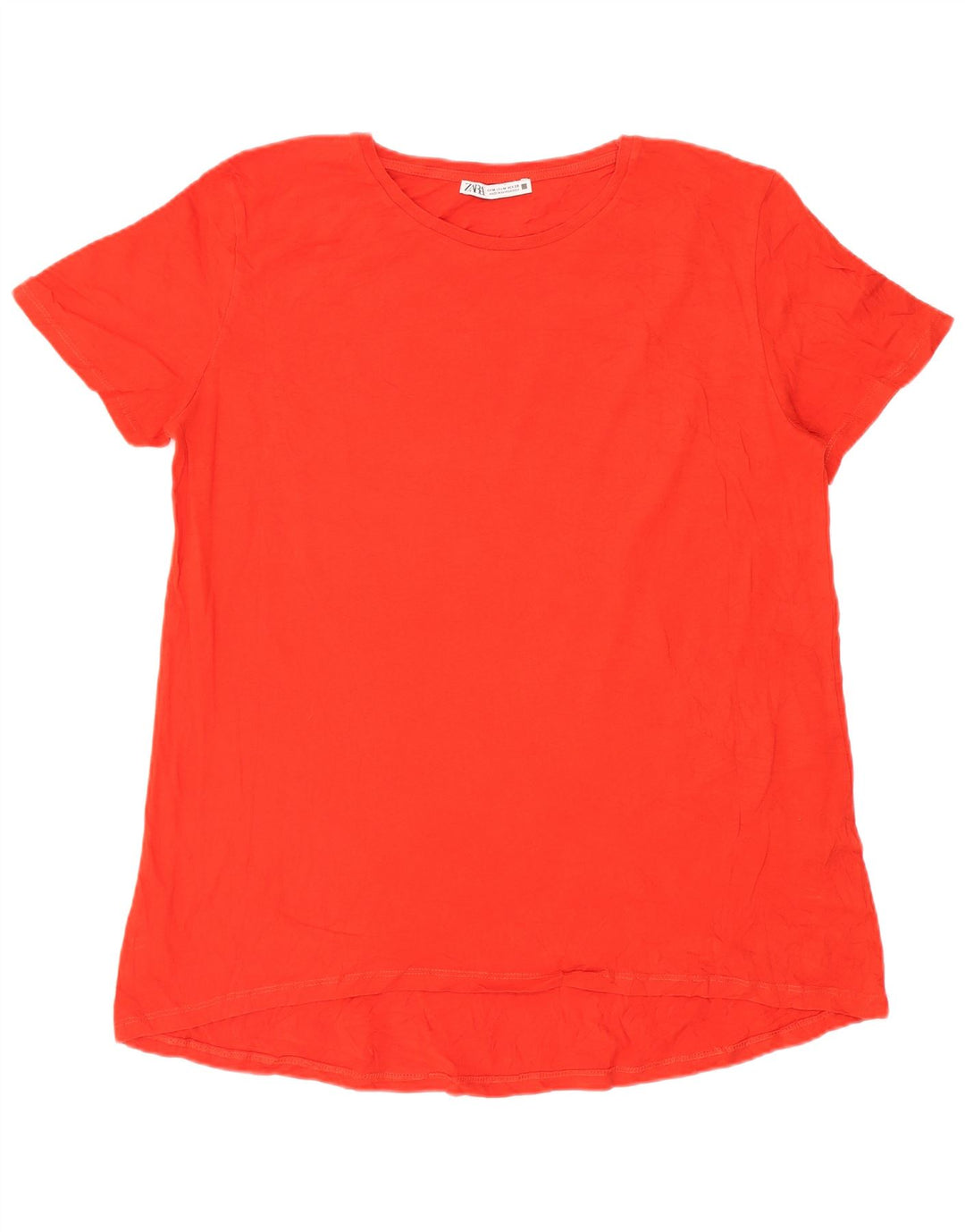 T-shirt damski Zara Top UK 14, średni czerwony, bawełniany
