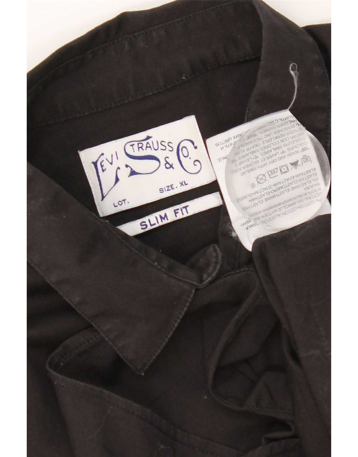 Koszula męska Levi's Slim Fit XL, czarna, bawełniana
