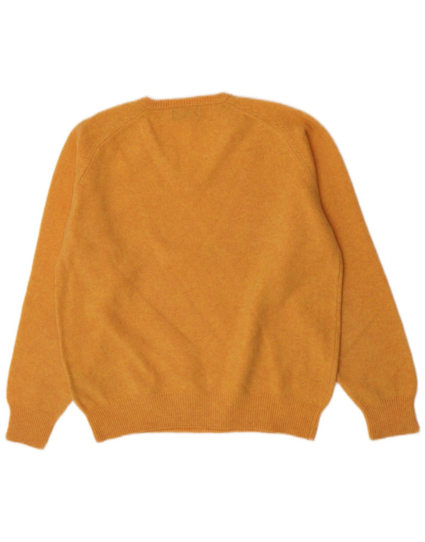 Sweter damski Kappa z dekoltem w kształcie litery V, UK 16, duży, pomarańczowy, z dziewiczej wełny