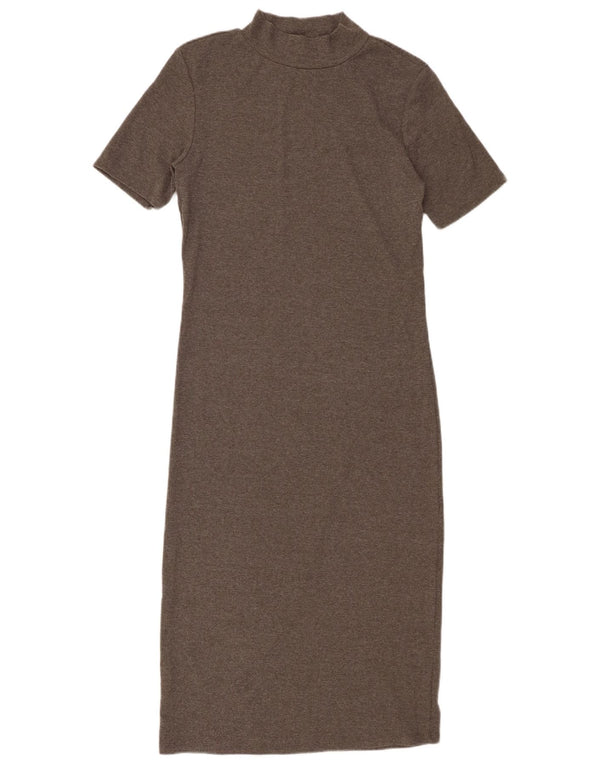 Damska obcisła sukienka z krótkim rękawem Zara UK 14, duży, szary poliester