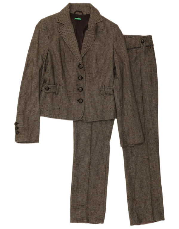 Kombinezon damski Benetton IT 44 średni W32 L31 zielony w pepitkę