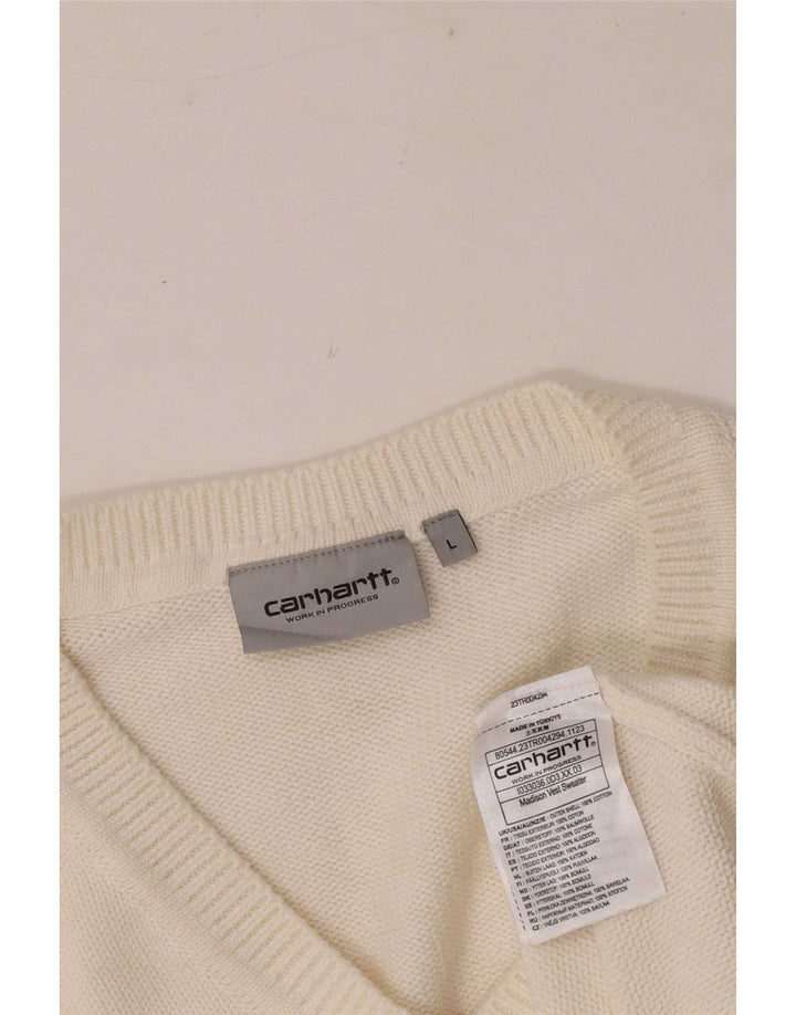 Męski podkoszulek Carhartt z kamizelką, duży, biały, bawełniany