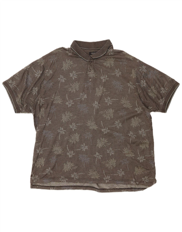 Męska koszulka polo golfowa IZOD XL, szara, bawełniana w kwiaty