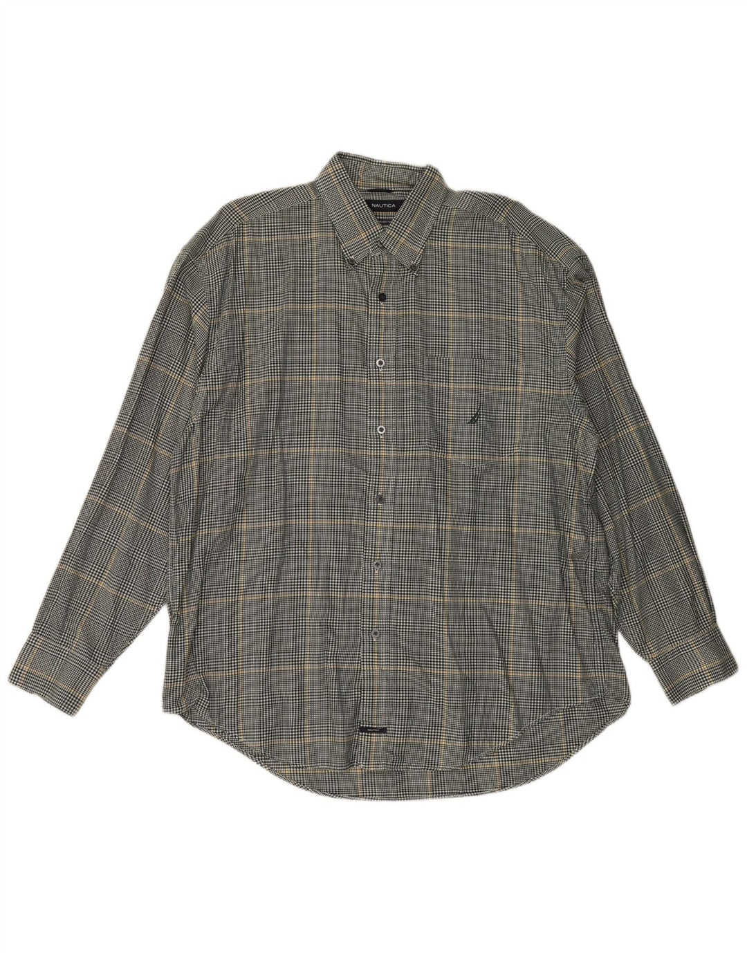 Męska koszula flanelowa Nautica XL, bawełniana, szara krata