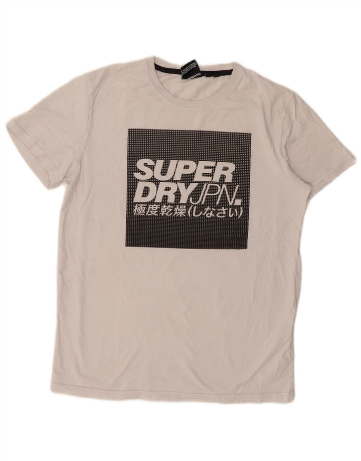 Męski T-shirt z grafiką Superdry, średni biały bawełniany