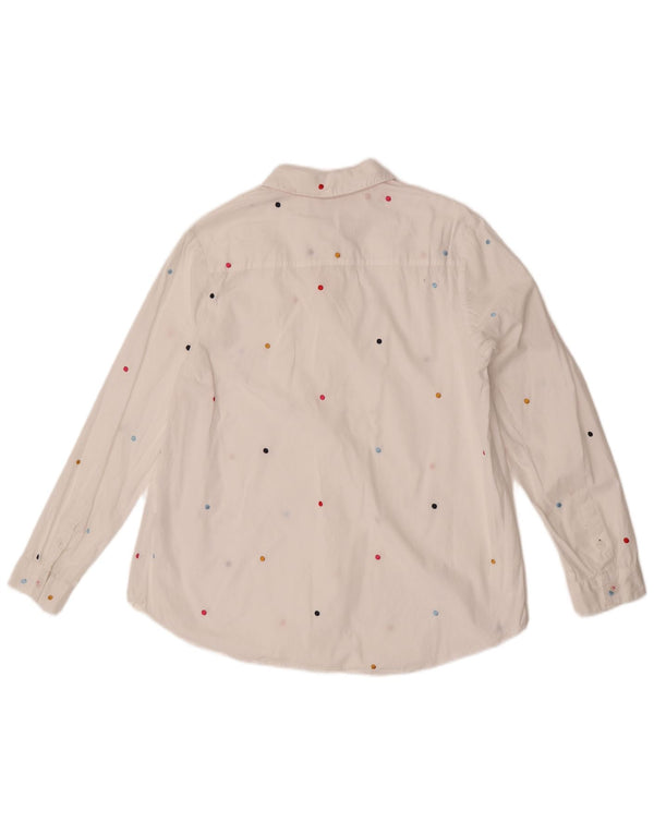 Damska koszula pulowerowa Joules UK 12, średnia, biała, bawełniana w kropki