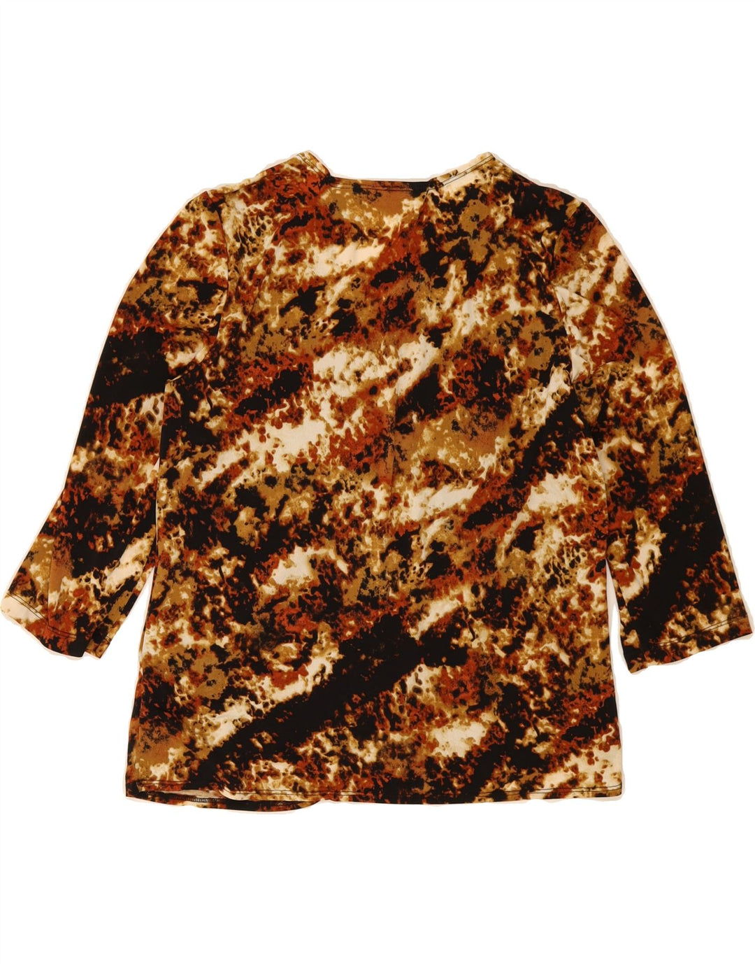 LAURA ASHLEY Womens Petite Abstract Pattern Blouse Top UK 14 Medium Brown Vintage Laura Ashley and Second-Hand Laura Ashley from Messina Hembry 
