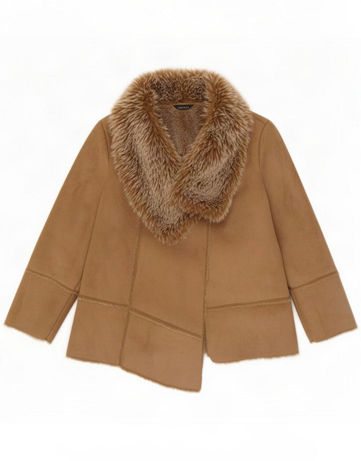 Kurtka damska Open Sherpa Essence UK 22 3XL Brązowa Poliester