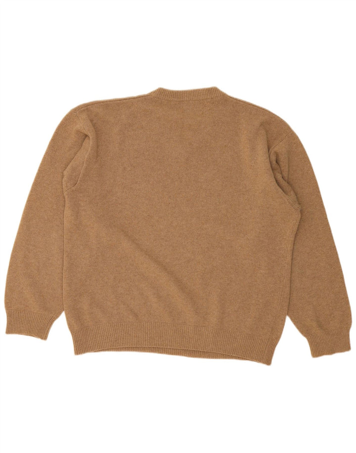 Marlboro Classics Męski sweter z dekoltem w kształcie litery V XL, beżowa wełna
