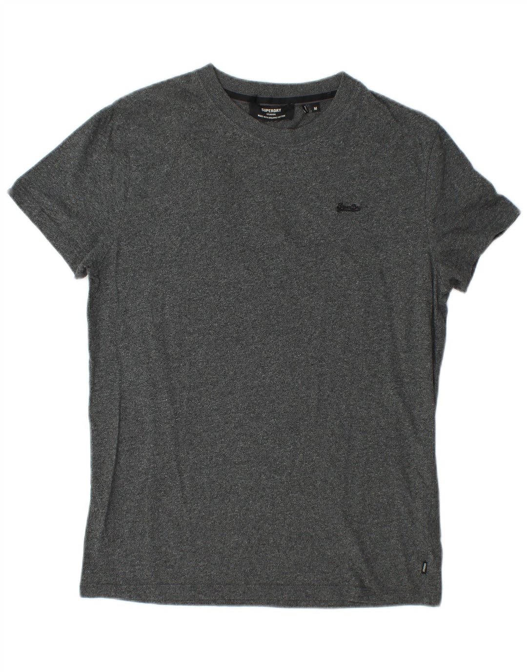 SUPERDRY Męski T-shirt Top Średniej Szarej Bawełny Nakrapianej
