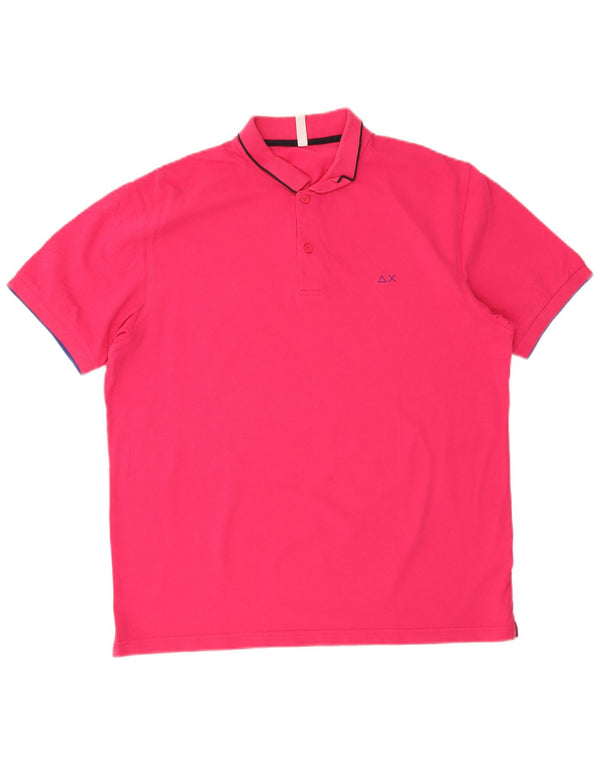Męska koszulka polo Sun68 2XL, różowa, bawełniana