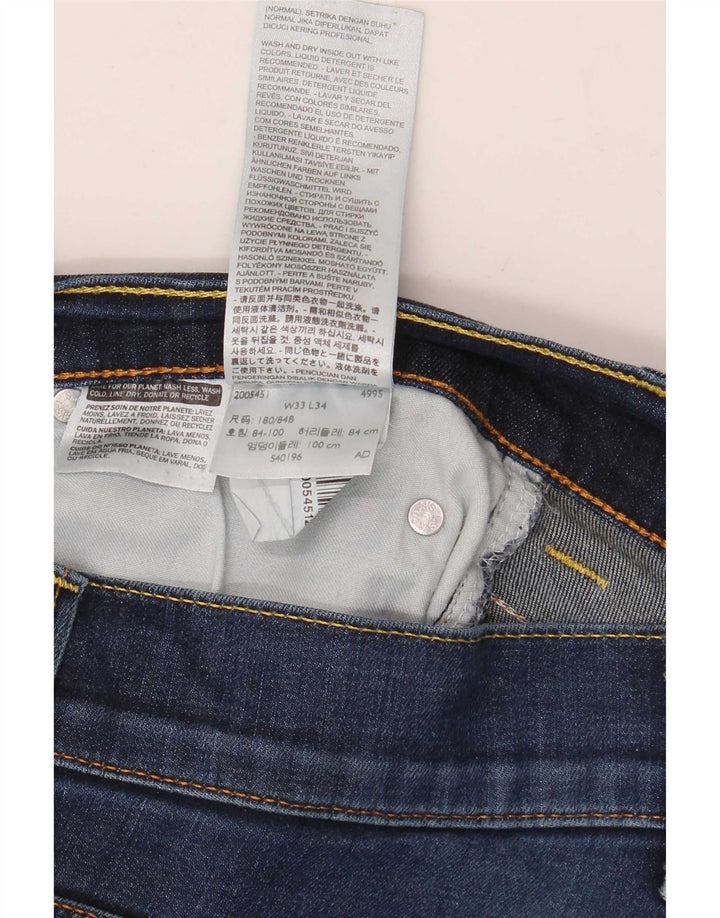 Męskie jeansy Levi's 511 Slim W33 L34 Granatowa bawełna