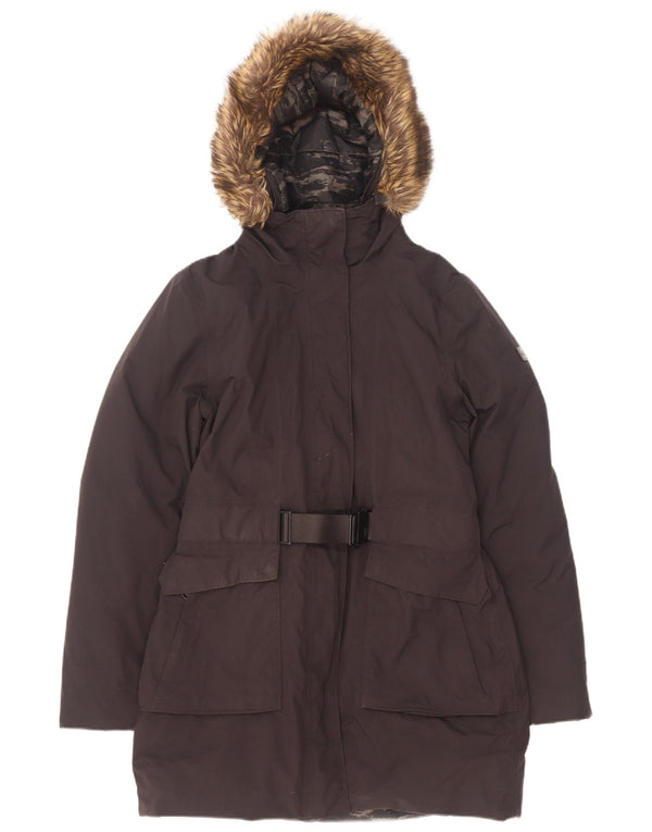 Damski ocieplany płaszcz z kapturem The North Face UK 14, średni czarny nylon