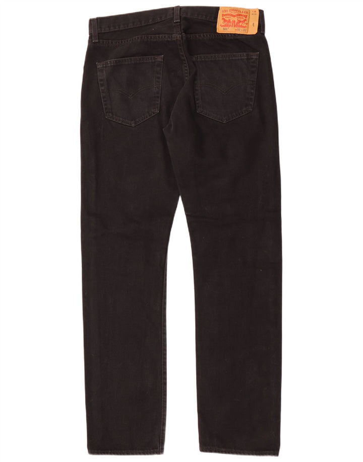 Męskie dżinsy Levi's 501 Straight W32 L32 Czarna bawełna