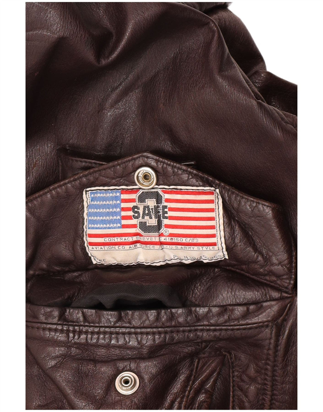 Vintage męska kurtka skórzana UK 40 duża brązowa skóra