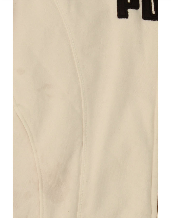 PUMA Womens Graphic Tracksuit Top Jacket UK 12 Medium White Cotton Vintage Puma and Second-Hand Puma from Messina Hembry 