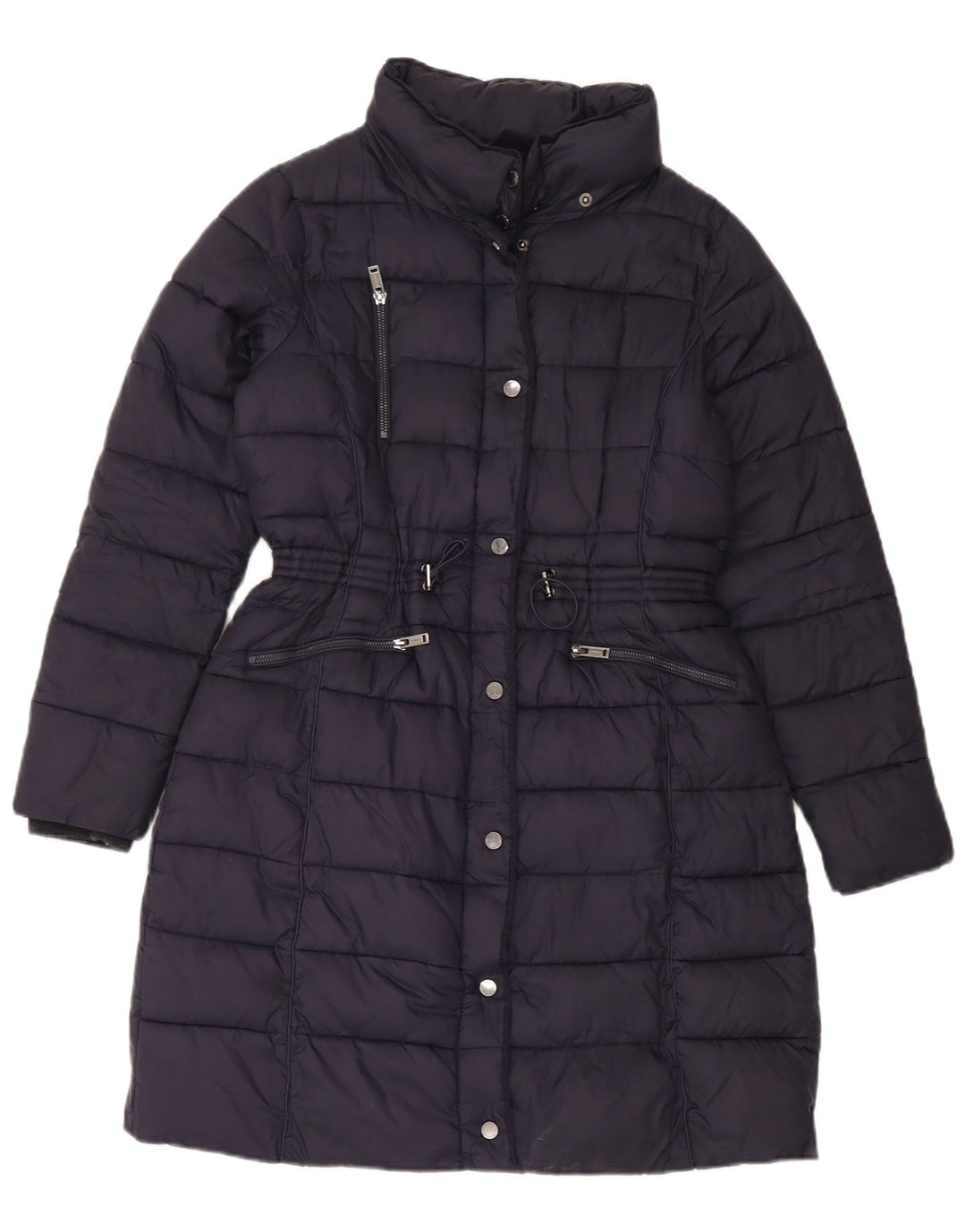 Damski płaszcz ocieplany Monsoon UK 14, średni granatowy nylon