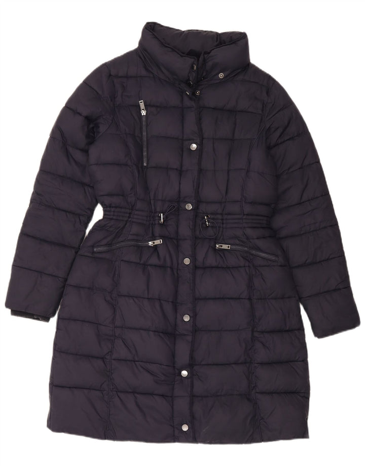 Damski płaszcz ocieplany Monsoon UK 14, średni granatowy nylon