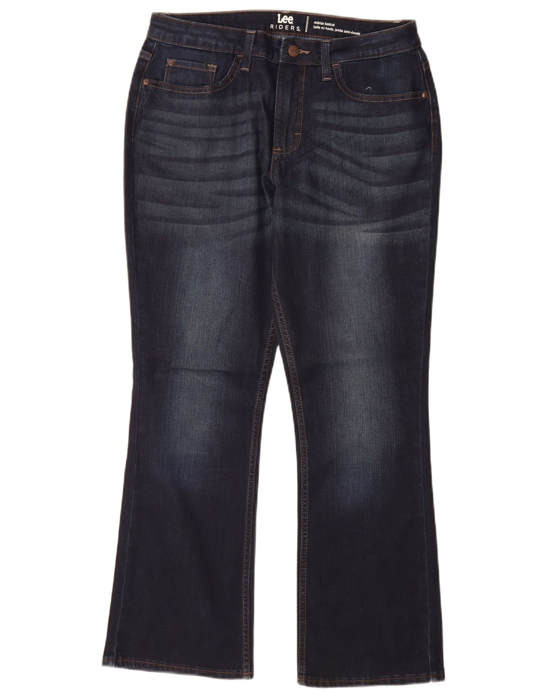 Damskie jeansy Lee Riders Mid Rise Bootcut US 10 Large W30 L29 Granatowe