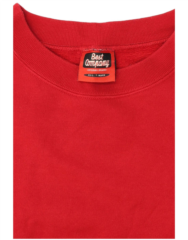 Męska bluza z grafiką Best Company, średnio czerwona, bawełniana