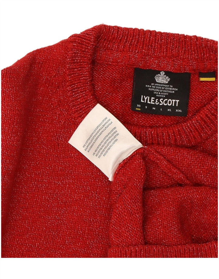 LYLE & SCOTT Mens Crew Neck Jumper Sweater XS Red Cotton