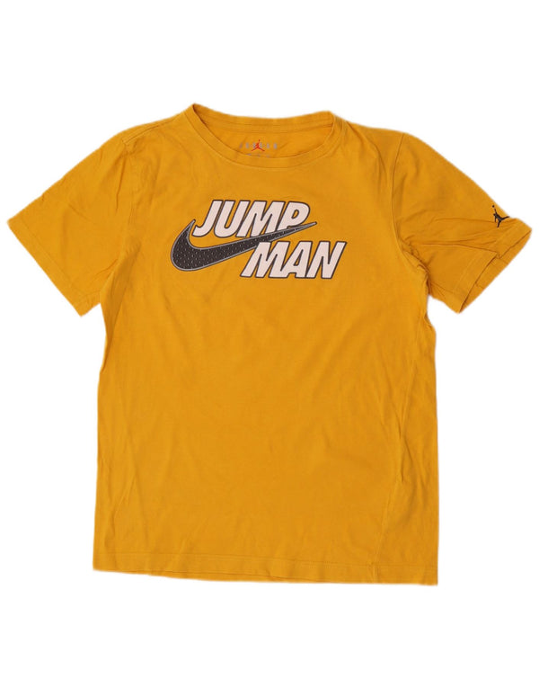 Chłopięcy T-shirt z grafiką Jordan, 13-14 lat, XL, żółta bawełniana