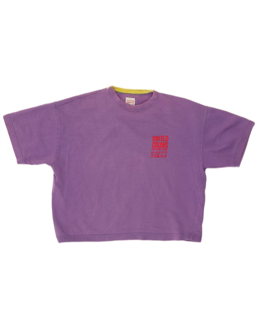 Damska bluza oversize z grafiką Benetton UK 16, duża fioletowa