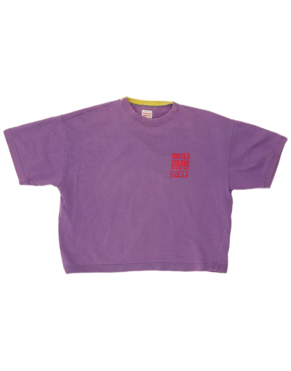 Damska bluza oversize z grafiką Benetton UK 16, duża fioletowa