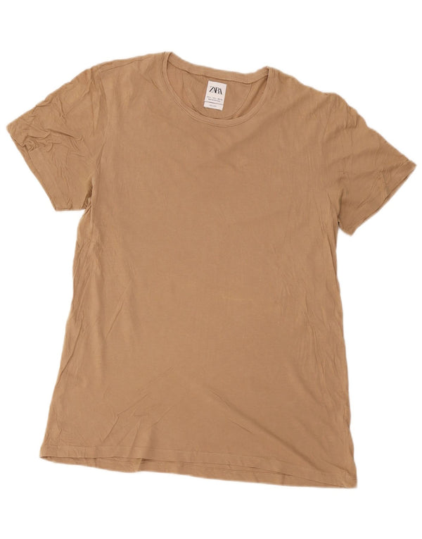 T-shirt męski Zara, duży, beżowy