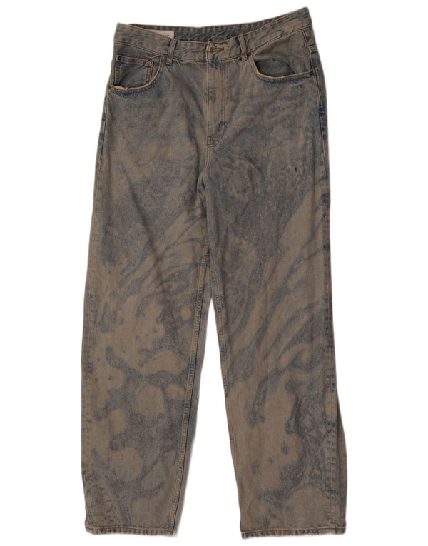 Męskie proste dżinsy Zara EU 42 Large W32 L32 Blue Tie Dye