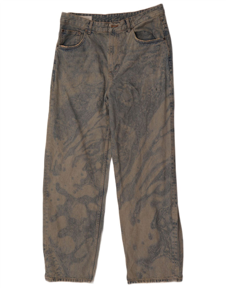 Męskie proste dżinsy Zara EU 42 Large W32 L32 Blue Tie Dye