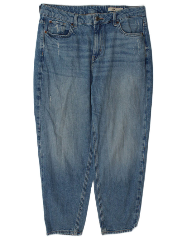 Marks & Spencer Damskie jeansy Mom Cropped UK 14 Large W34 L25 Niebieskie