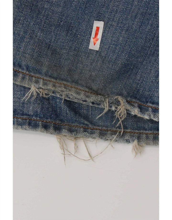 Diesel Męskie Levan Distressed Straight Jeans W32 L32 Niebieskie bawełniane