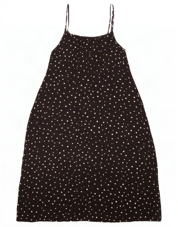 Marks & Spencer Damska sukienka Sundress UK 14, duża, czarna wiskoza w cętki
