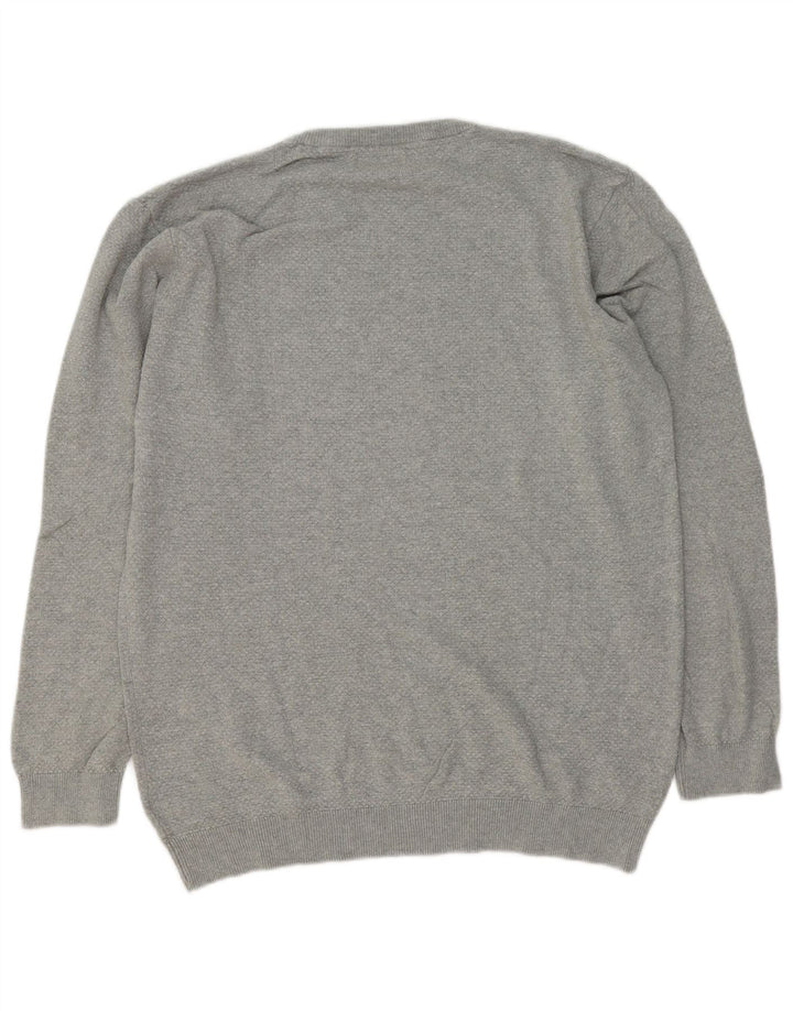 Marks & Spencer Męski sweter z okrągłym dekoltem XL, szary, bawełniany