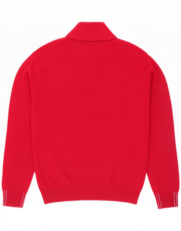 Marlboro Classics Męski sweter z zamkiem błyskawicznym, duży, czerwony, wełniany