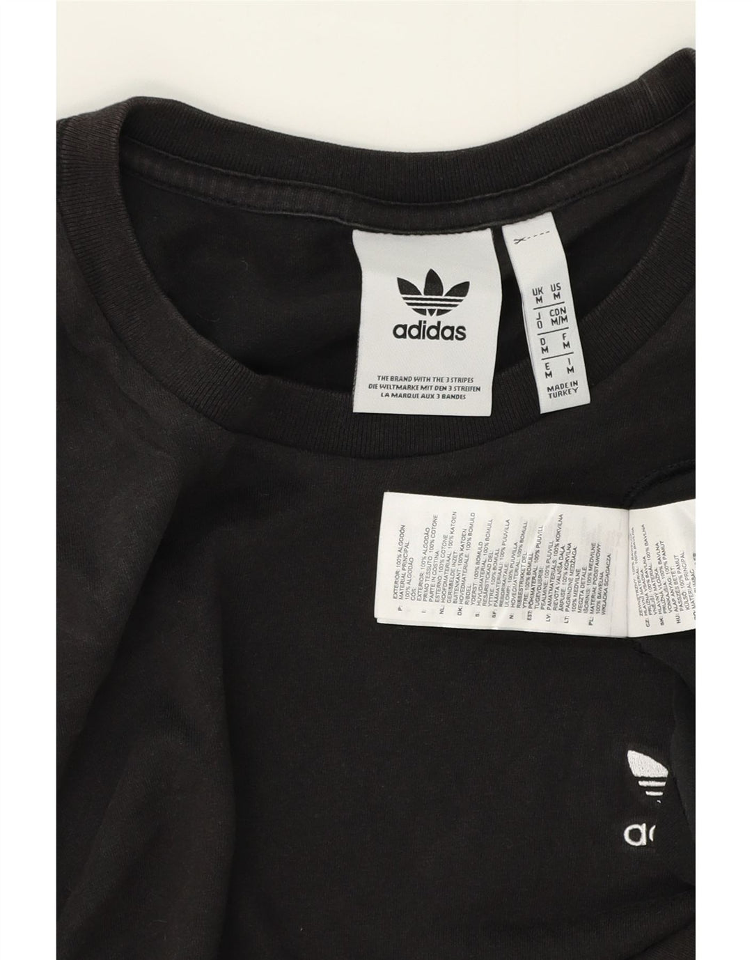 T-shirt męski ADIDAS Top, średni czarny, bawełniany