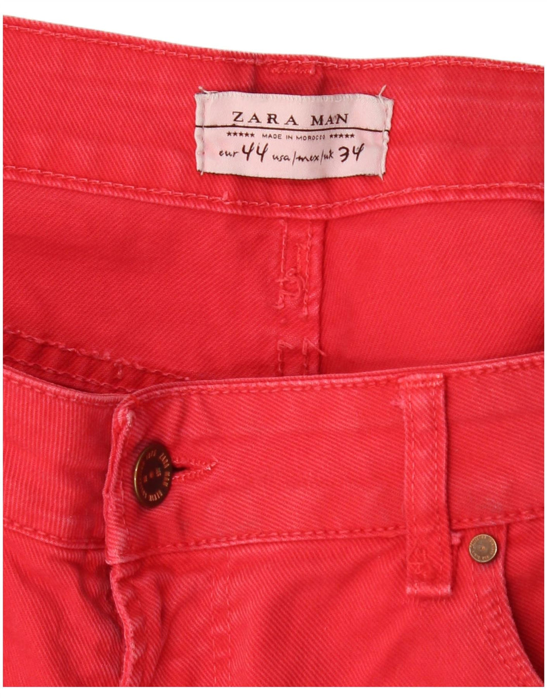 Męskie spodenki jeansowe ZARA EU 44 Large W34 czerwone