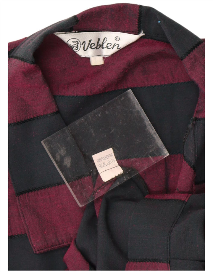 Damska bluzka koszulowa VINTAGE wiązana z przodu UK 16 w średnie czarne paski