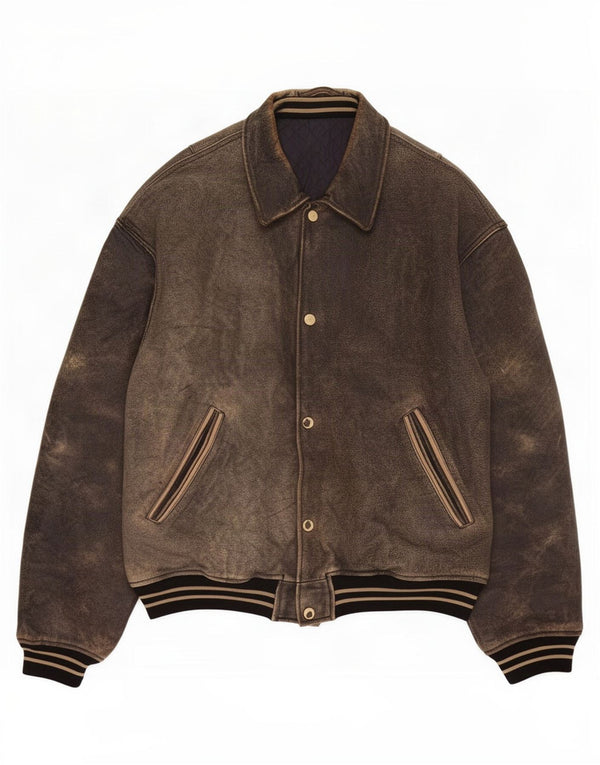Vintage Mens Leather Jacket UK 42 XL Brown