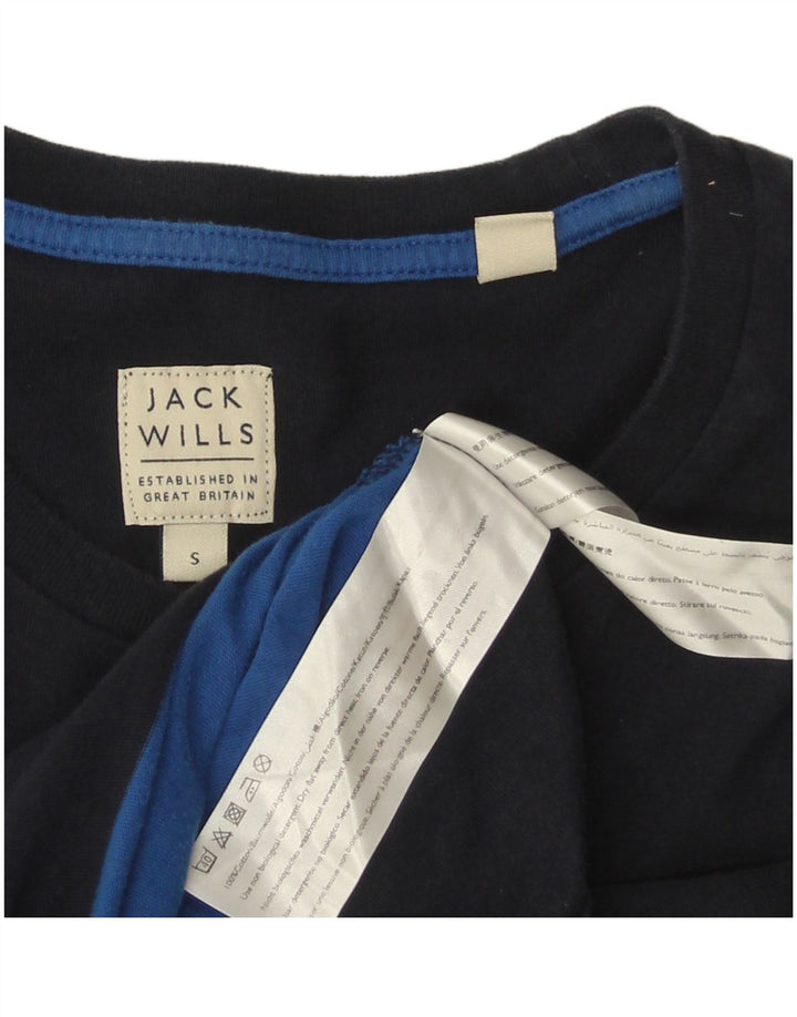 T-shirt męski JACK WILLS, mały, bawełniany, w kolorze granatowym