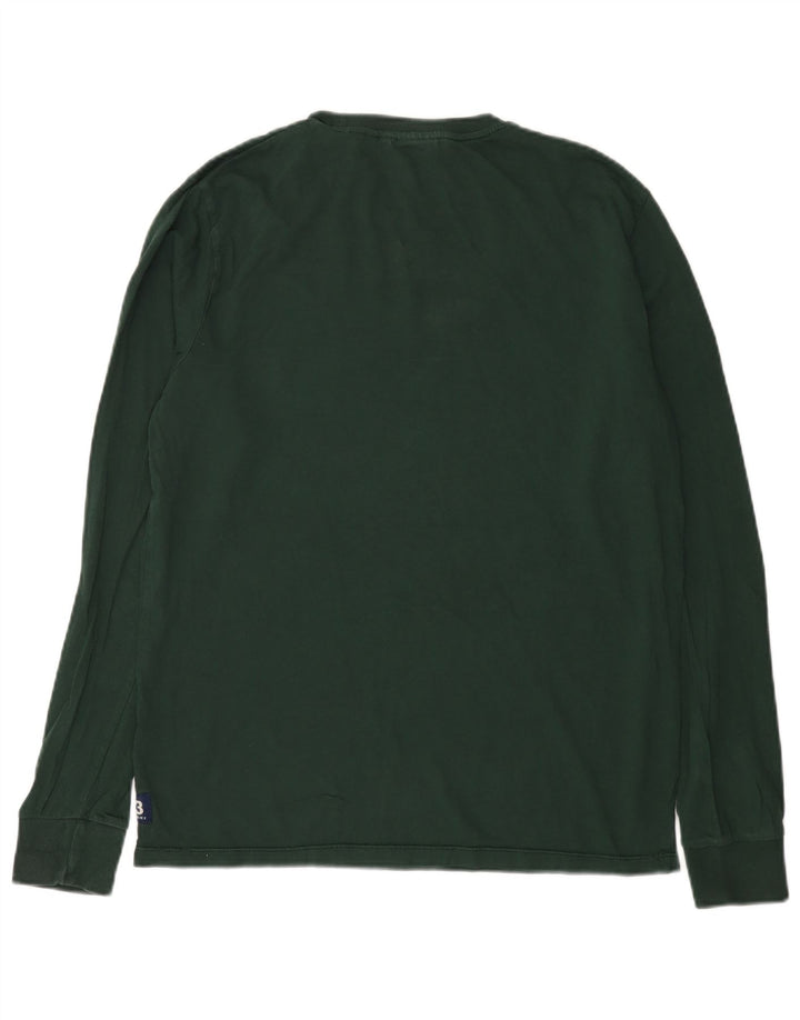 Męski graficzny top Superdry z długim rękawem XL, zielony, bawełniany