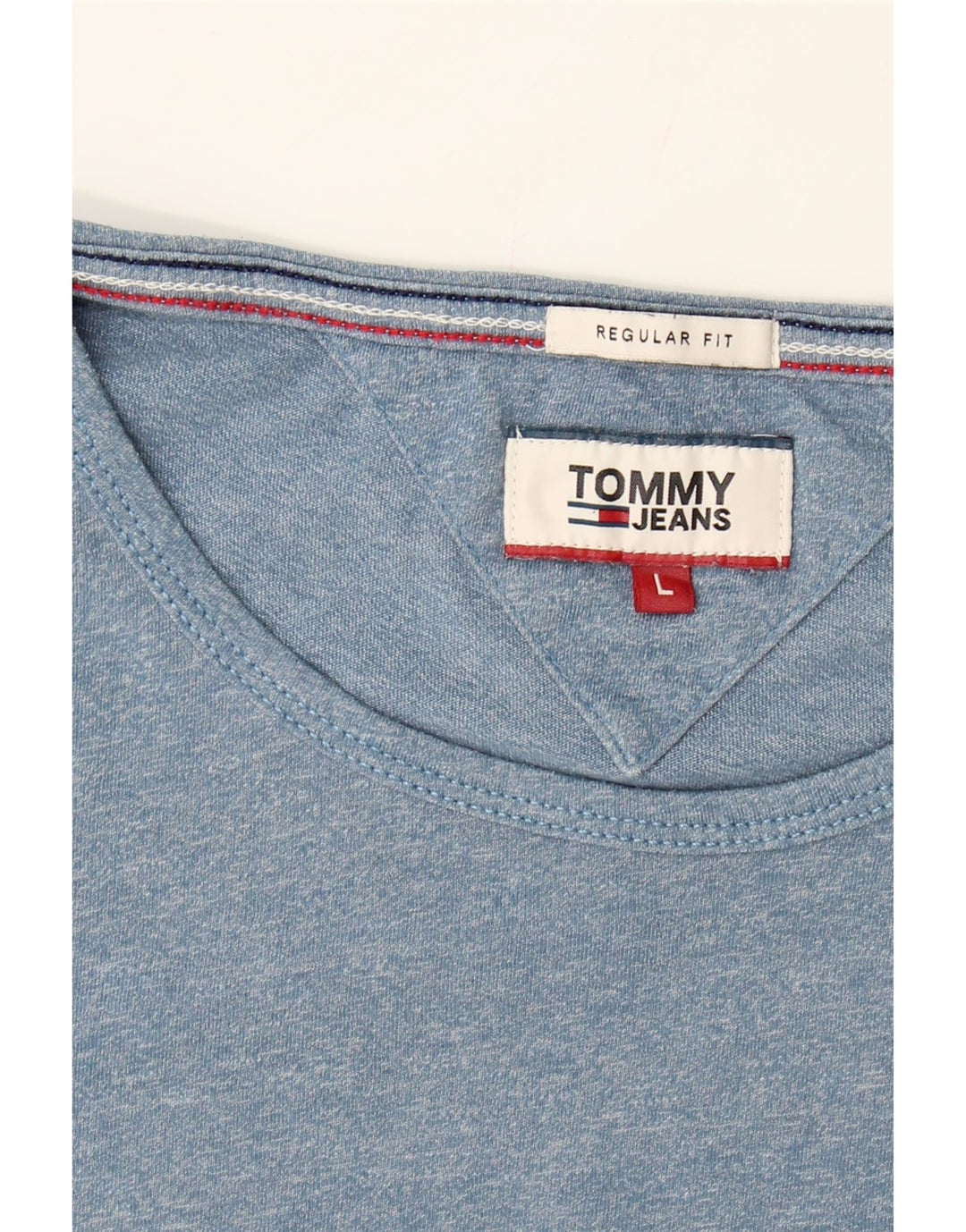 TOMMY HILFIGER Mens Regular Fit T-Shirt Top Large Blue Cotton Vintage Tommy Hilfiger and Second-Hand Tommy Hilfiger from Messina Hembry 