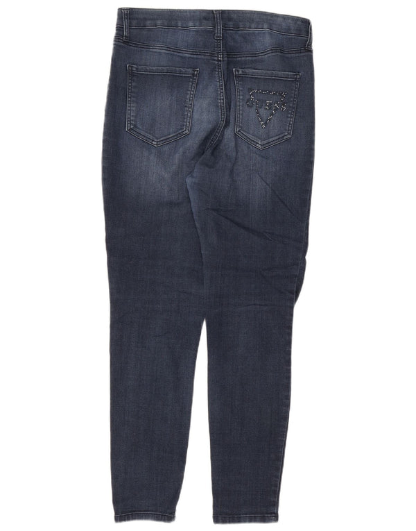 Damskie dżinsy rurki Guess z wysokim stanem W32 L27, niebieskie, bawełniane