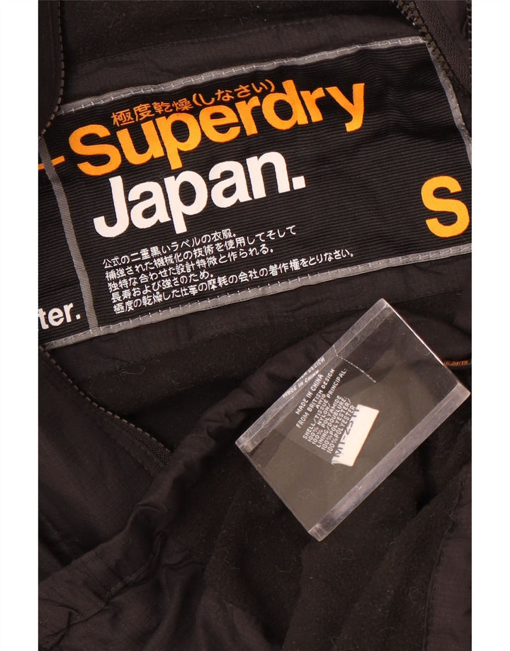 Męska kurtka wiatrówka z kapturem Superdry UK 36, mały, czarny nylon